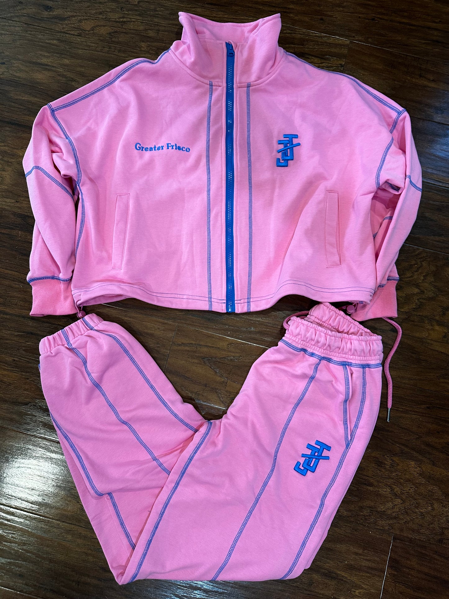 Moms Pink Jack & Jill Zip & Stitch Tracksuit (Final Sale)